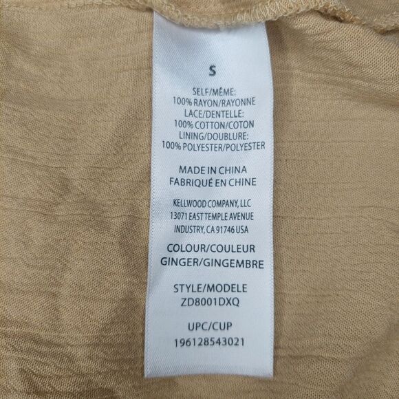 Women's Cream Ruffle Sleeve Dress - Picture 13 of 14